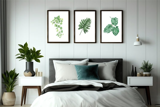 Tropical Green Leaf Wall Frame Set β Natureβs Refreshing Touch πΏβ¨