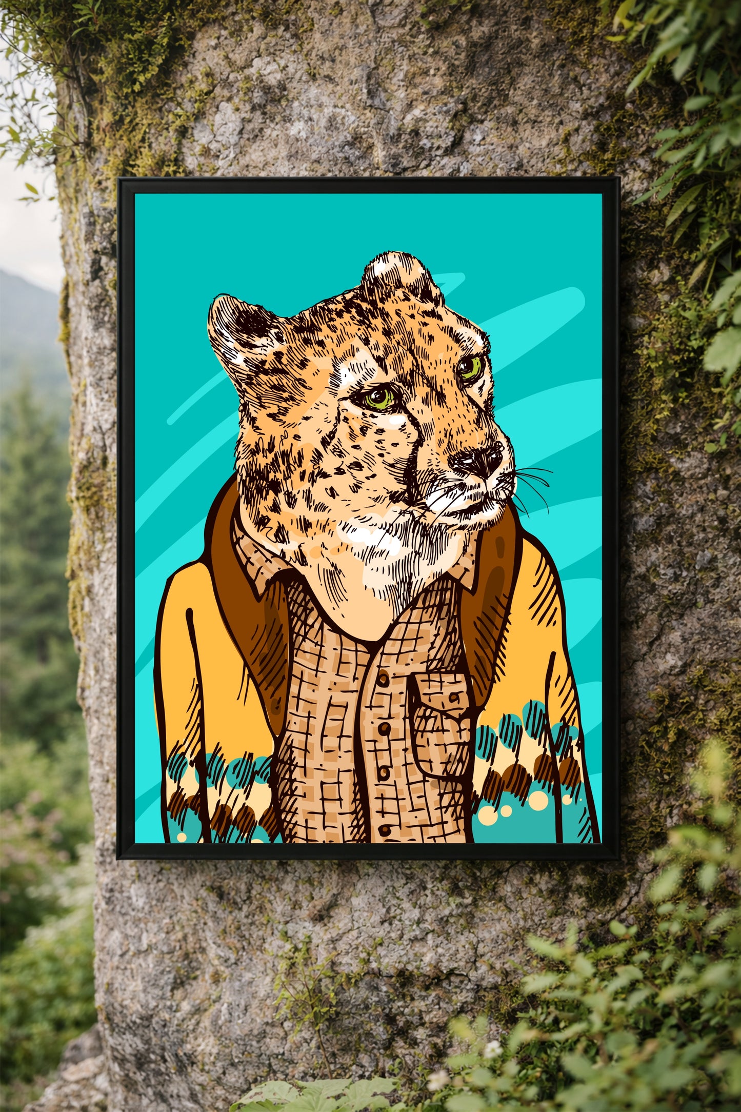 Urban Leopard Wall Art Photo Frame – Bold Attitude Wall Art