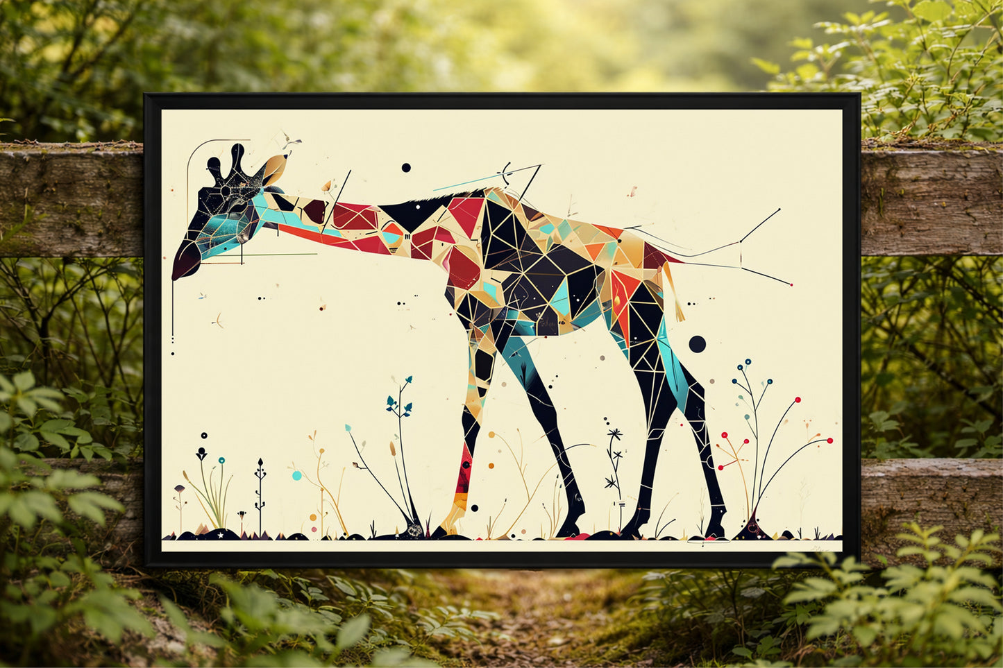 Abstract Giraffe β Modern Geometric Wall Art π¦π¨