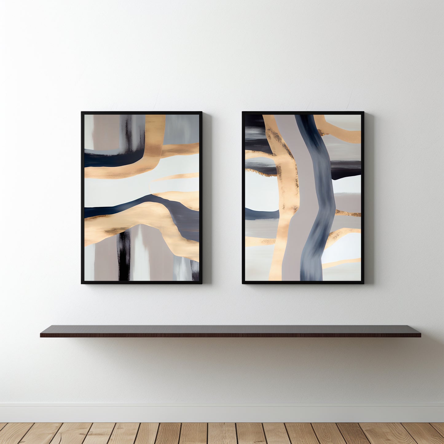 Golden Flow β Modern Abstract Harmony Wall Art β¨π¨