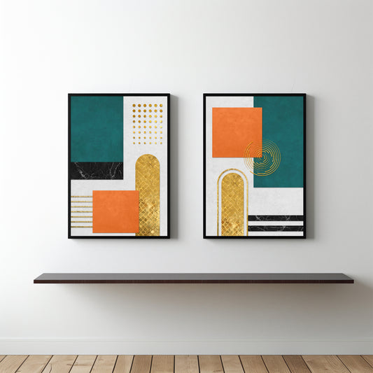 Golden Geometry β Luxe Modern Abstract Wall Art β¨π’π§