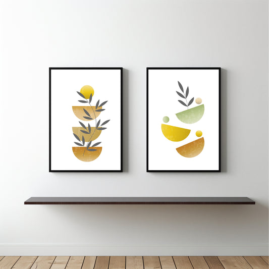 Modern Balance Wall Frame Set β Abstract Botanical Art for Minimal Interiors πΌ