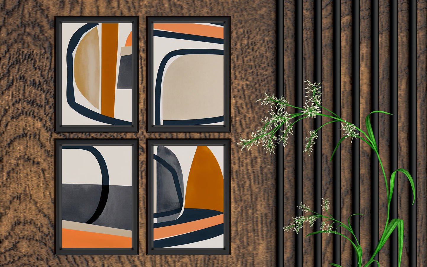 Urban Flow β Modern Geometric Abstract Wall Art π§‘π€β¨