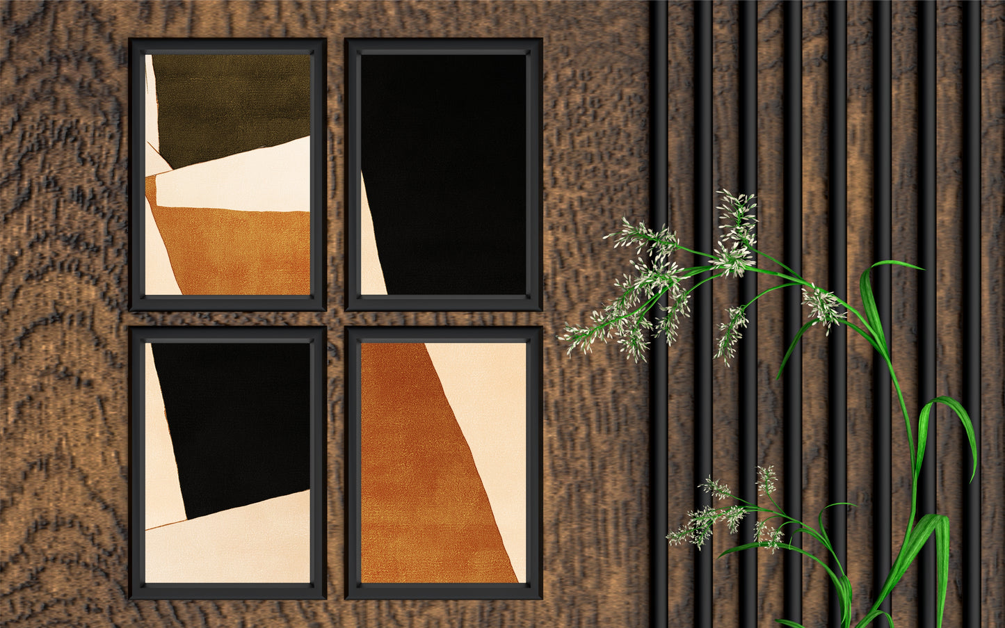 Earthline Contrast β Modern Abstract Wall Art Set π€π€β¨