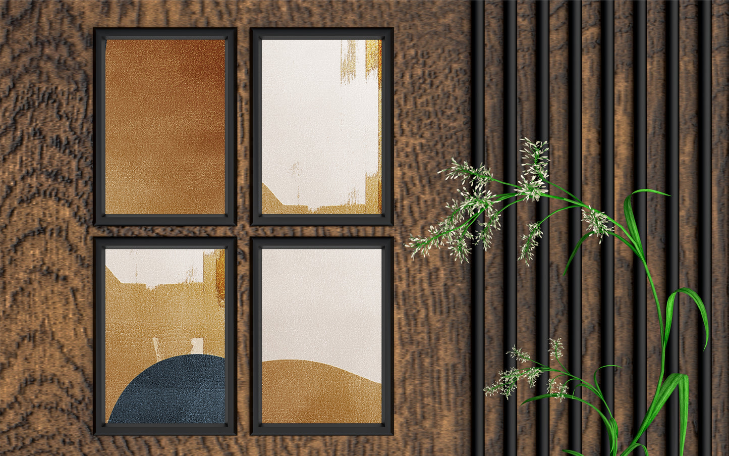 Golden Horizon Silence β Neutral Minimal Abstract Wall Art π€β¨
