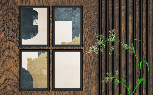 Muted Geometry โ Minimal Abstract Wall Art ๐๐ค