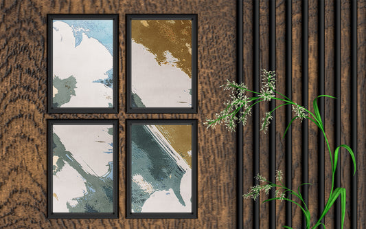 Oceanic Brush Wall Art Photo Frame โ Minimal Abstract Wall Art