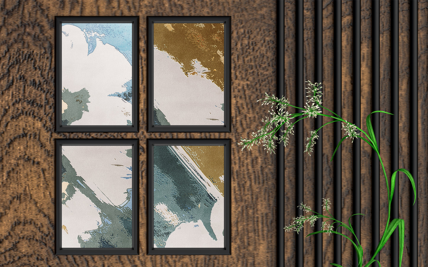 Oceanic Brush Wall Art Photo Frame – Minimal Abstract Wall Art