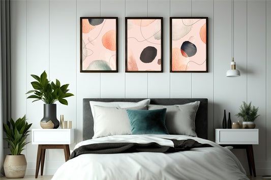 Abstract Leaf Harmony Wall Frame Set β Minimalist Art with Earthy Charm πΏ