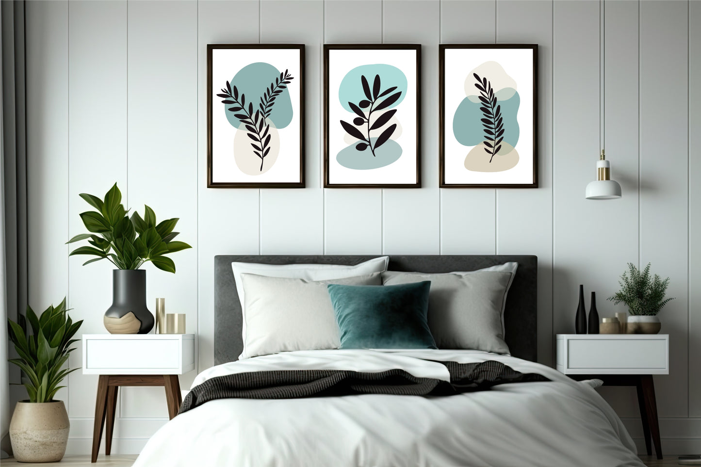 Golden Moonleaf Harmony Wall Frame Set β Modern Nature-Inspired Art π