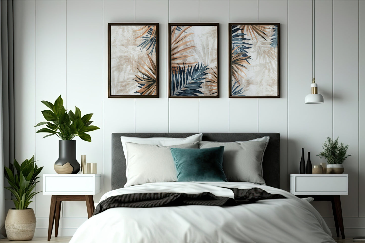 Tropical Breeze Abstract Wall Frame Set – Modern Nature Art for Serene Spaces 🌴