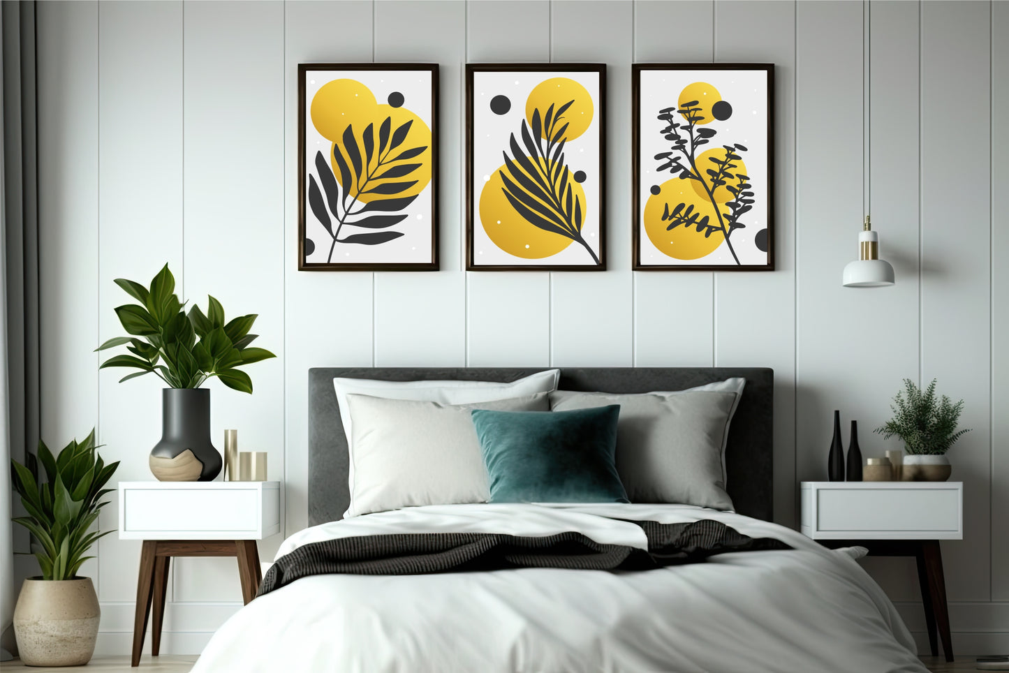Modern Botanical Harmony Wall Frame Set – Minimal Nature Art for Elegant Interiors