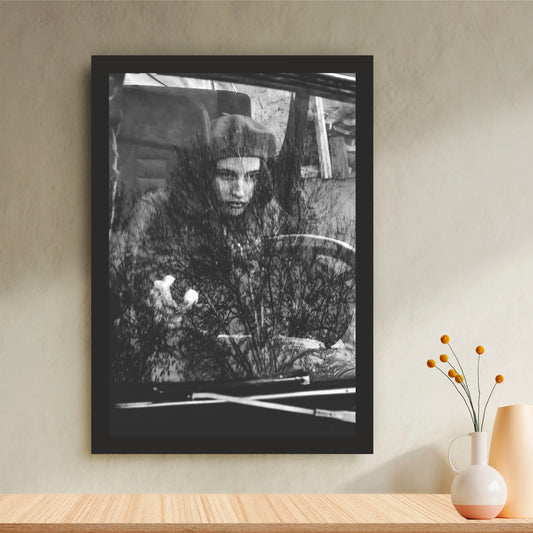 Moody Vintage Car Window Black & White Wall Art | Artistic Photography