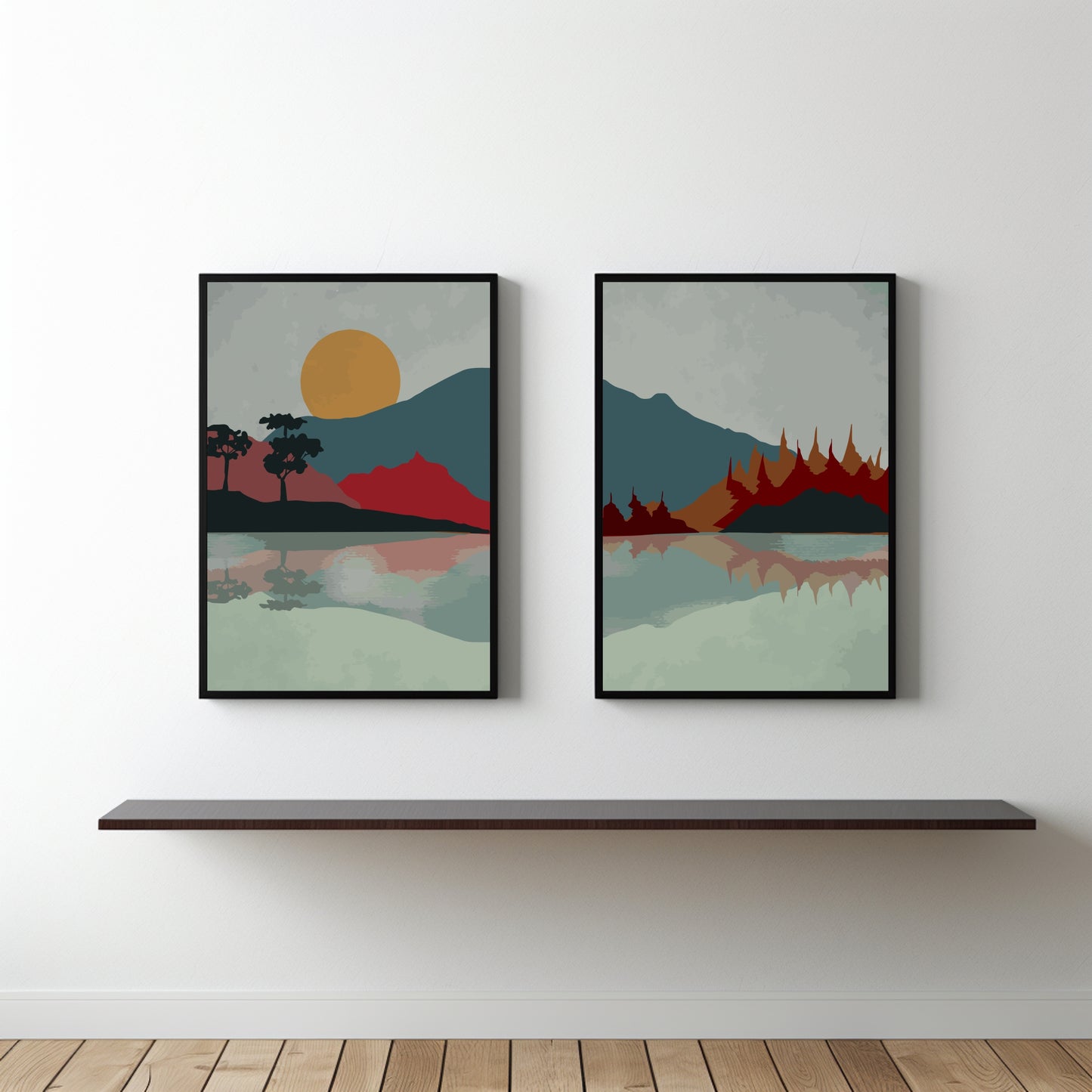 Sunset Serenity Landscape Wall Frame Set β Modern Nature Art Prints π
β¨