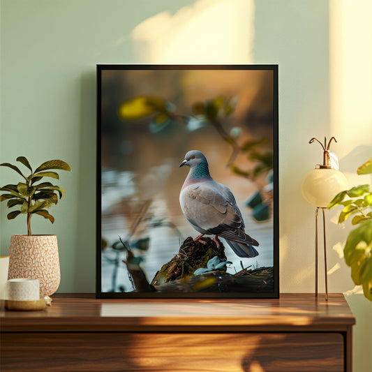 Pigeon Wall Art | Framed Bird Photography | Peaceful Nature Artwork | Bird Lover Wall Decor