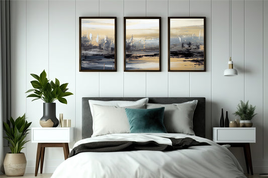 Abstract Skyline Wall Frame Set – Contemporary Elegance for Modern Interiors