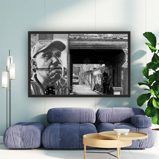 Urban Graffiti Black & White Wall Art | Street Photography