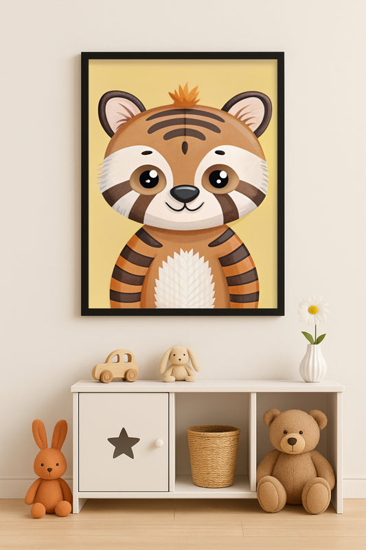 Tiny Tiger Kids Wall Frame – Adorable Jungle Friend for Playful Spaces 🐯💛