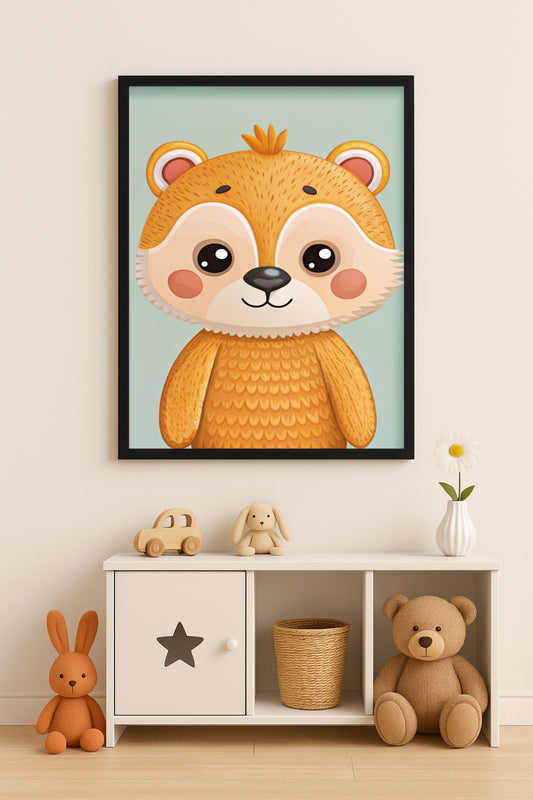 Cheerful Bear Kids Wall Frame – Adorable Forest Buddy for Happy Rooms 🧸🍯