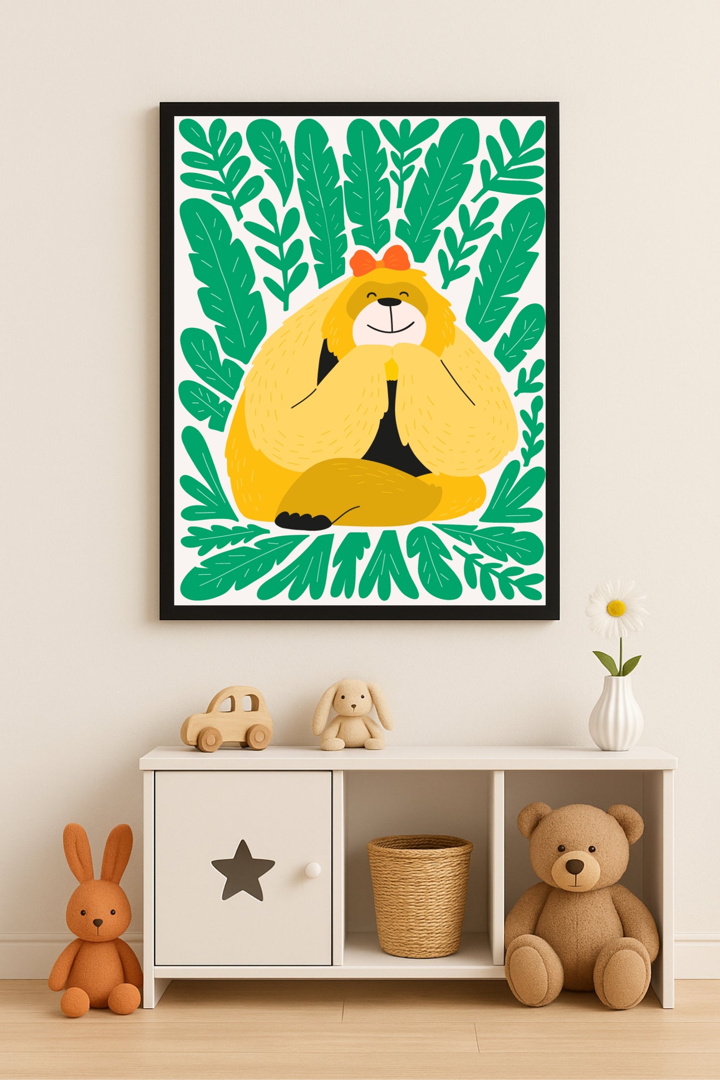 Happy Jungle Bear Kids Wall Frame β Whimsical & Heartwarming Wall Art π»πΏ
