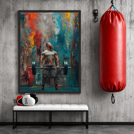 Deadlift Strength Wall Art | Colorful Gym Canvas | Fitness Motivational Decor