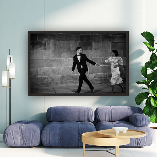 Romantic Couple Black & White Wall Art | Wedding Photography