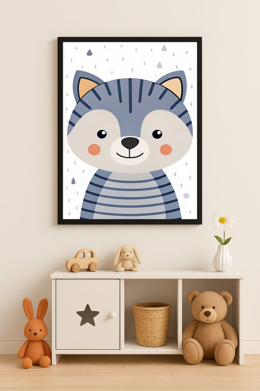 Cute Tiger Wall Frame – Fun Jungle Art for Kids’ Room 🐯💛