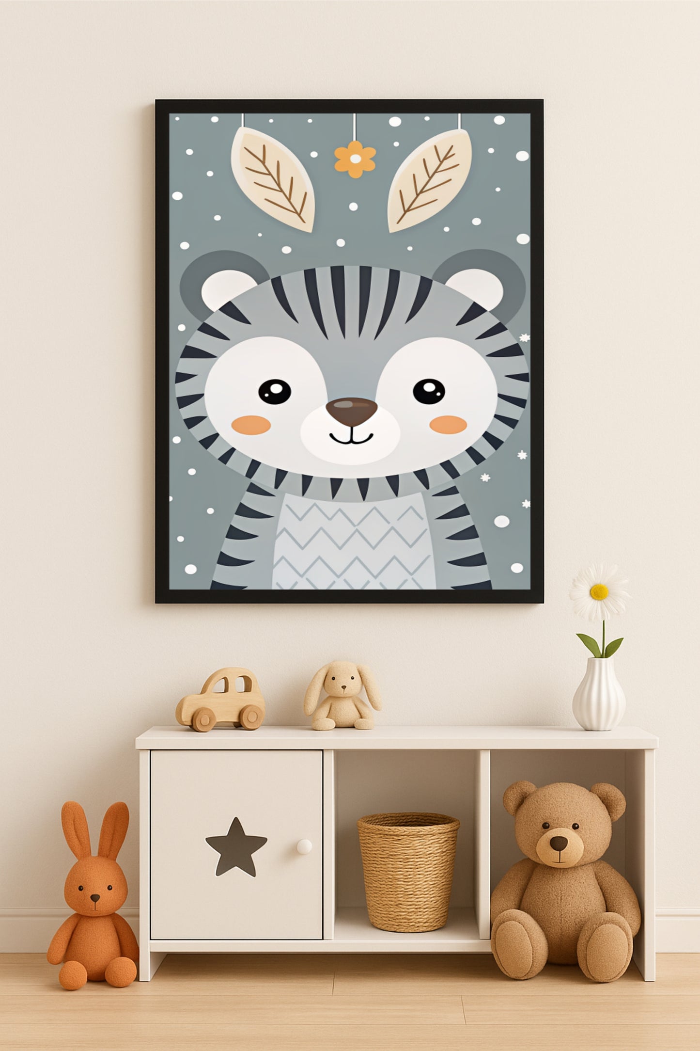 π» Cute Bear Wall Frame β Adorable Animal Art for Nursery & Kids Room