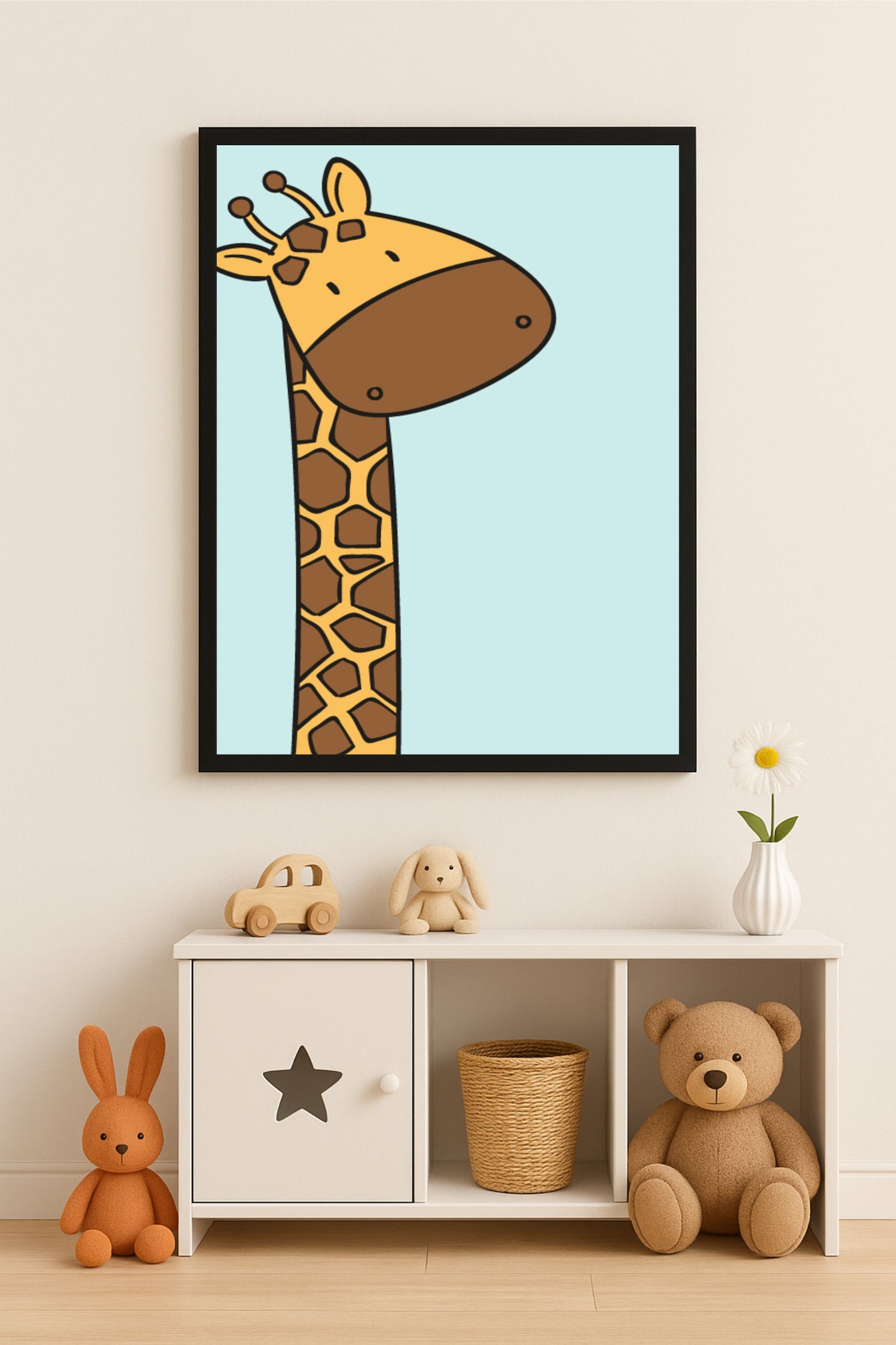 Gentle Giraffe Wall Frame – Sweet Animal Art for Kids’ Room Décor 🦒💛