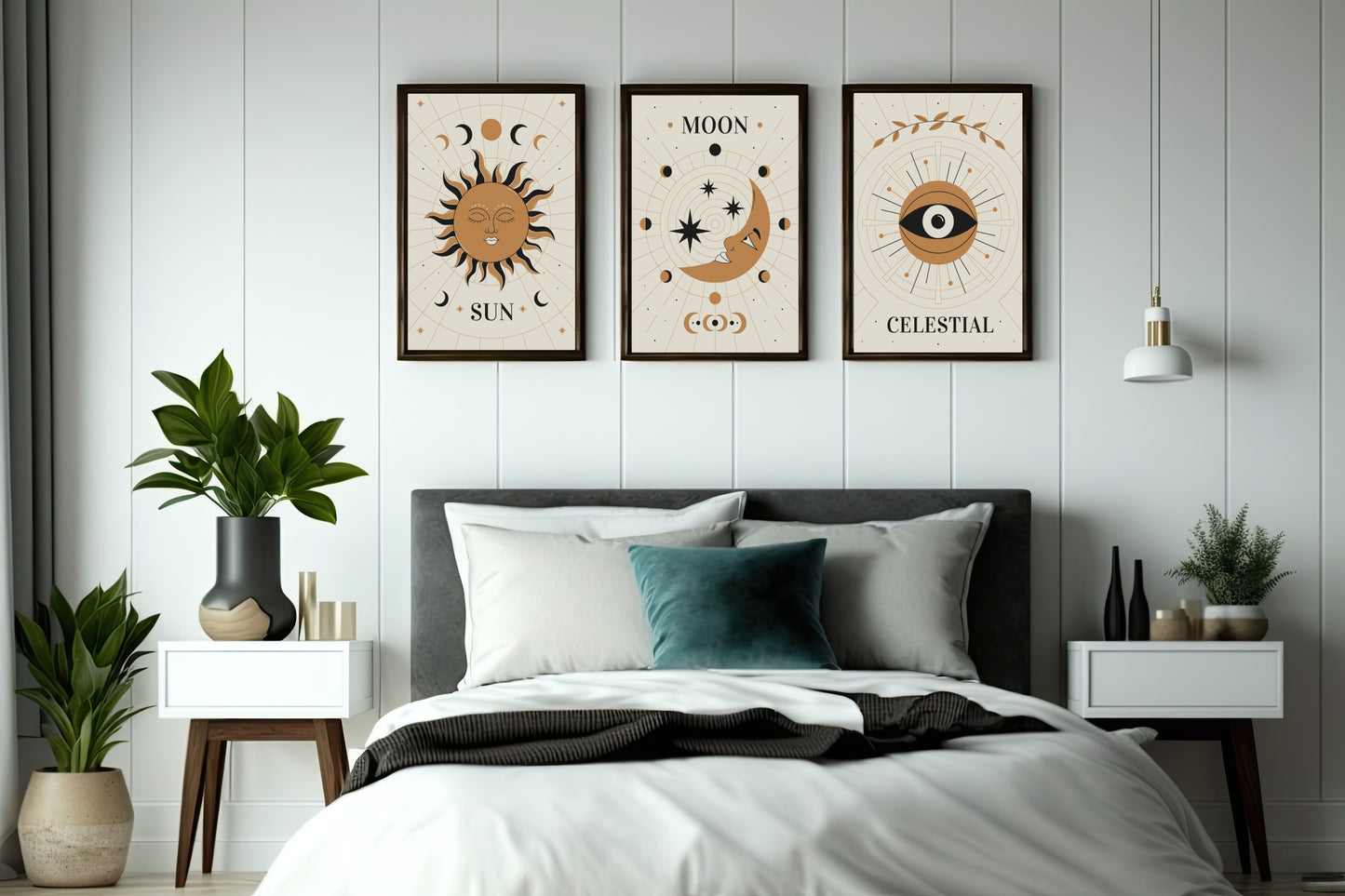 Celestial Harmony Wall Frame Set – Luxury Cosmic Art for Modern Spaces