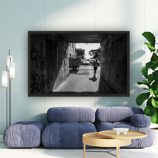 Urban Walking Black & White Wall Art | Street Photography
