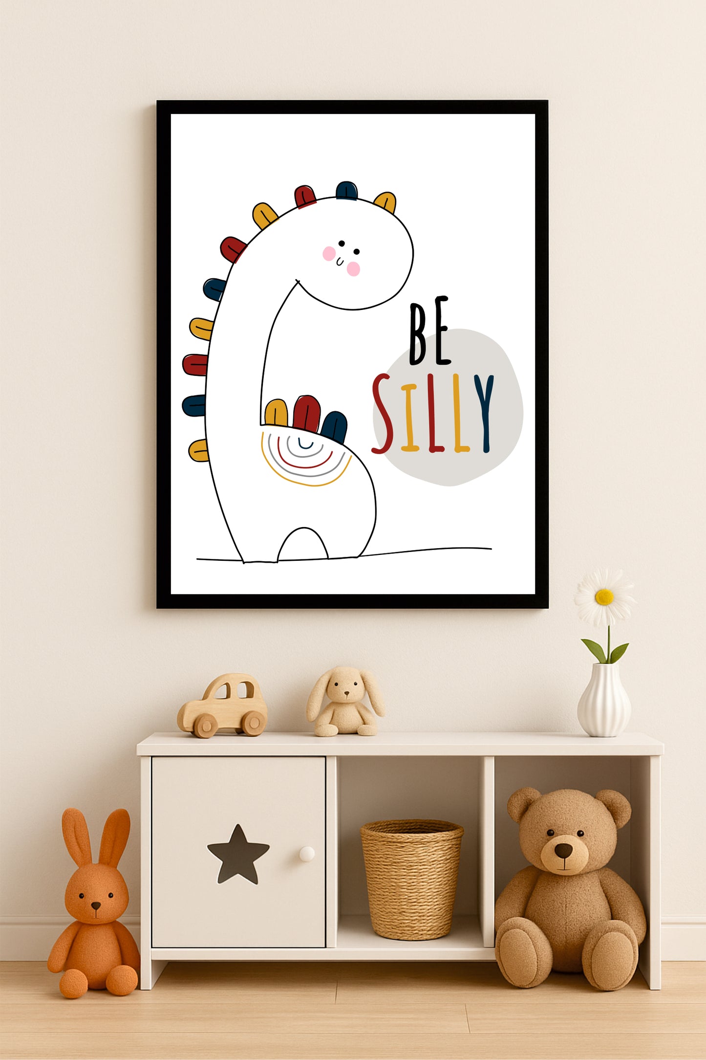 Dino Fun Wall Frame β Be Silly, Be Happy! π¦π¨