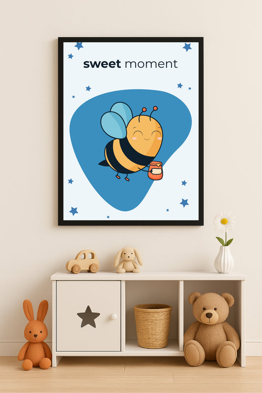 Sweet Bee Wall Frame – “Sweet Moment” 🐝💛