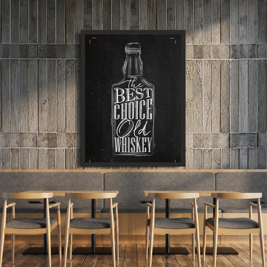 Whiskey Wall Art | Framed The Best Choice Is Whiskey Artwork | Modern Bar & Pub Décor | Whiskey Lover Gift