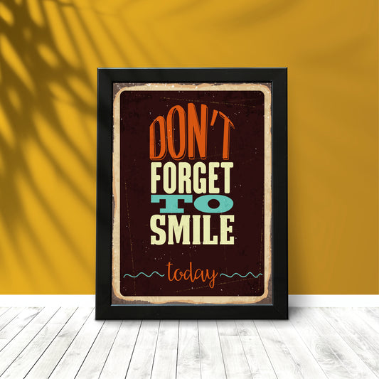 π Donβt Forget to Smile Today β Positive Quote Wall Frame!