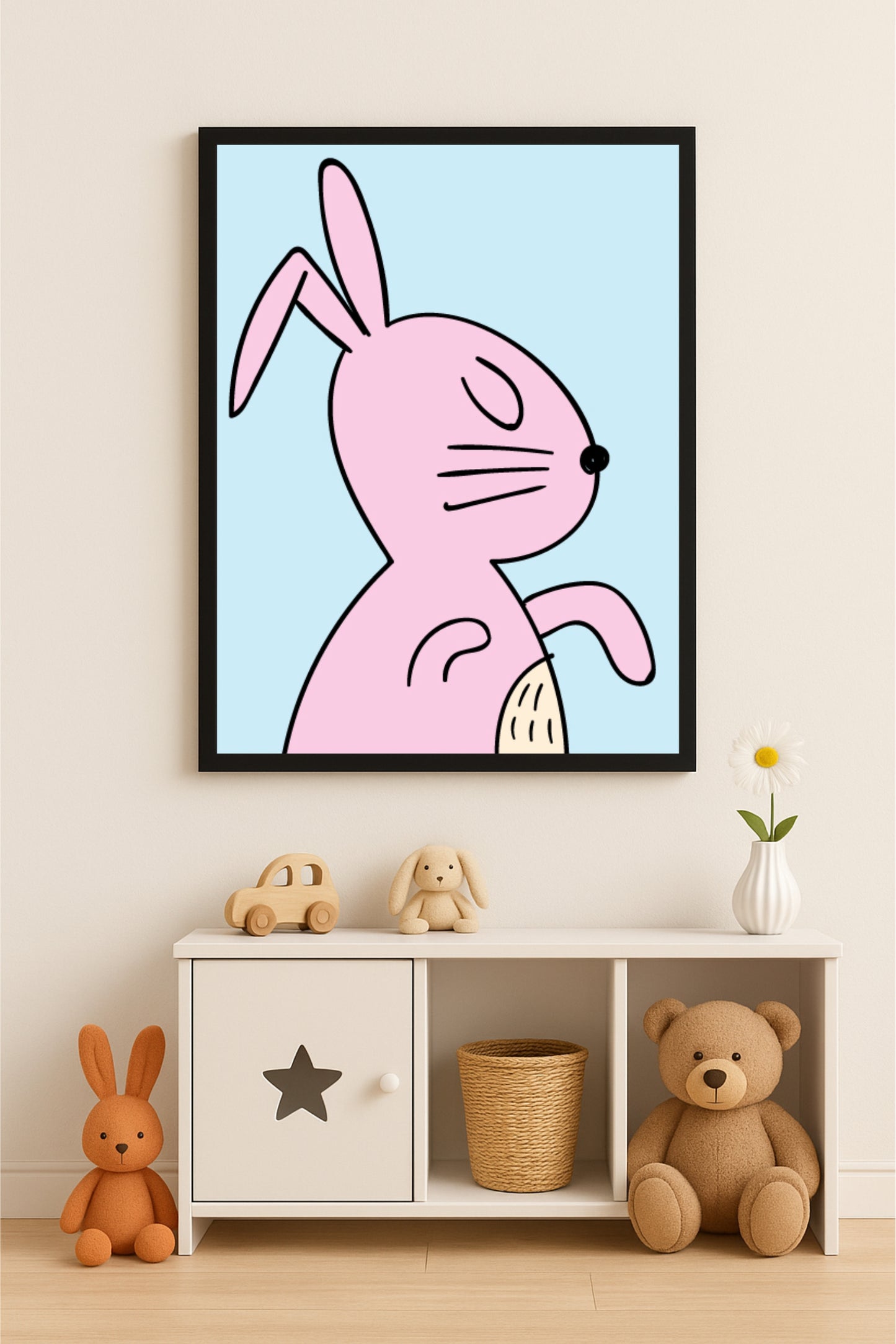 Bunny Bliss Wall Frame β Adorable Pastel Art for Kidsβ Room π°π