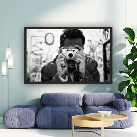 Vintage Camera Black & White Wall Art | Street Photography
