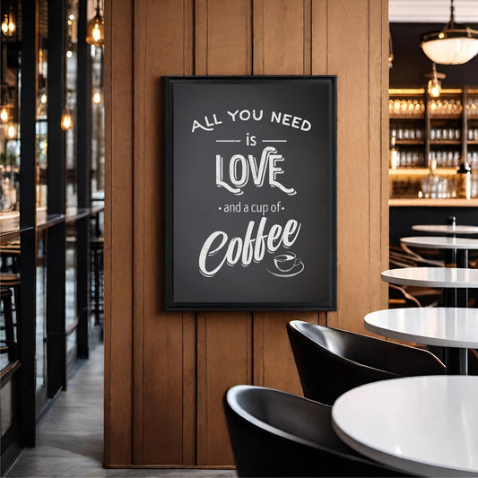All You Need is Love & Coffee β Classic Coffee Wall Frame ββ€οΈ