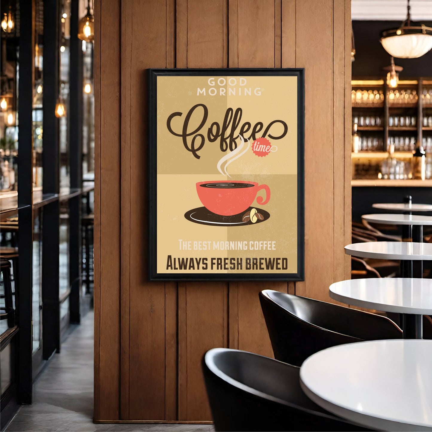 Good Morning Coffee Time β Vintage Coffee Wall Frame βπ