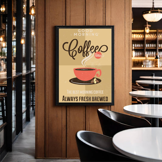 Good Morning Coffee Time β Vintage Coffee Wall Frame βπ