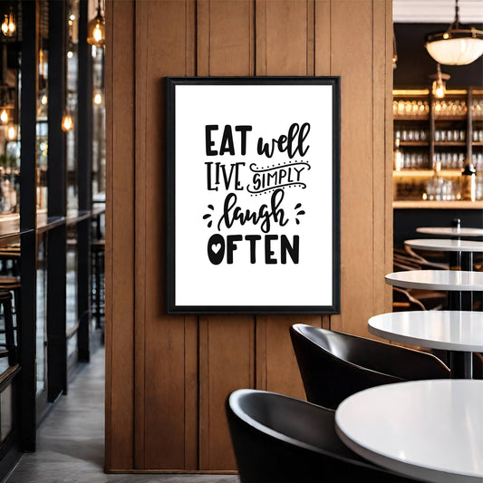 Eat Well, Live Simply, Laugh Often β Inspirational Wall Frame π€β¨