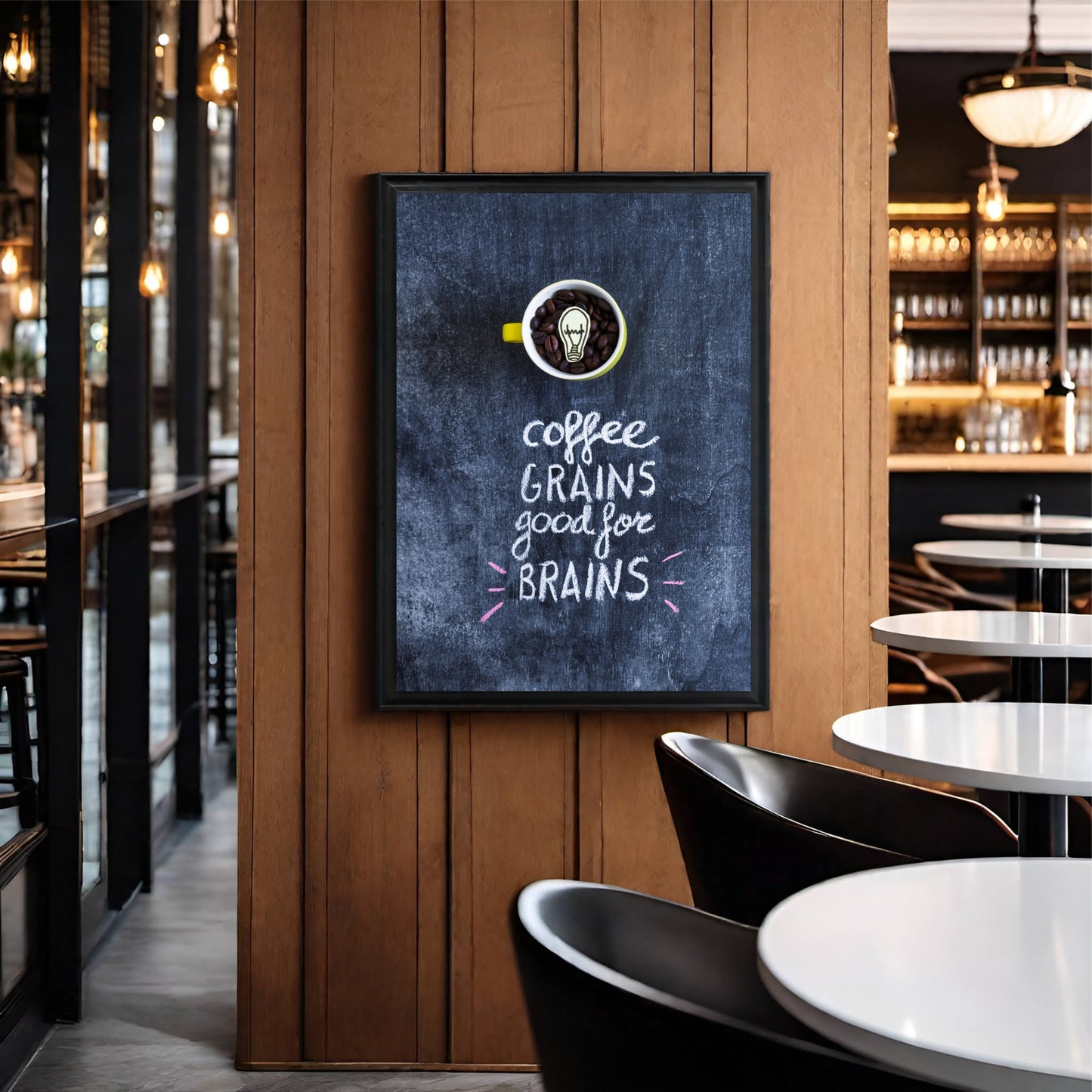 Coffee Grains Good for Brains β Creative Coffee Wall Frame βπ§