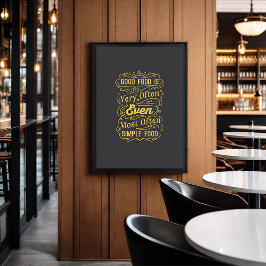 Good Food Is Simple Food β Elegant Kitchen Wall Frame π½οΈβ¨
