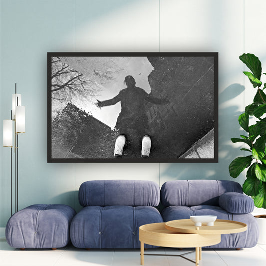 Vintage Street Photography Wall Art | Shadow Reflection