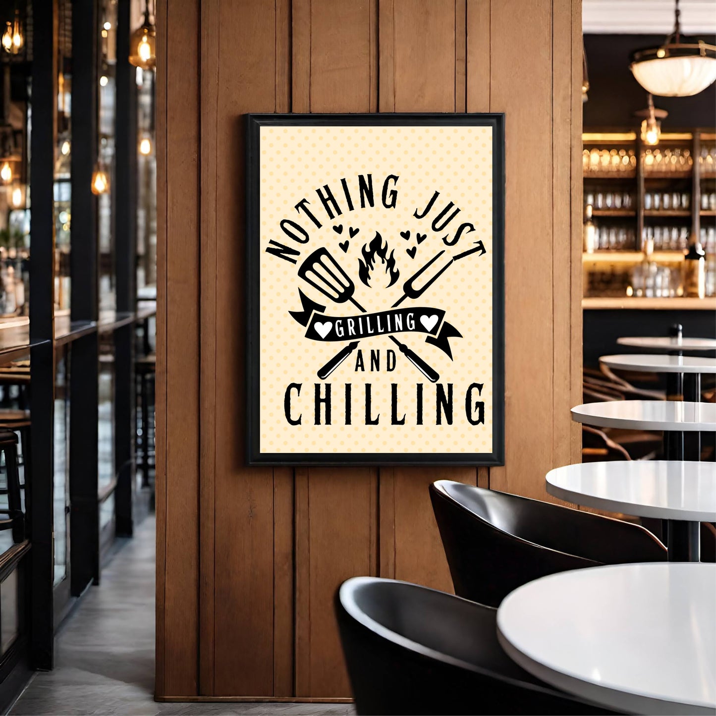 Nothing Just Grilling and Chilling β Fun BBQ Wall Frame ππ₯