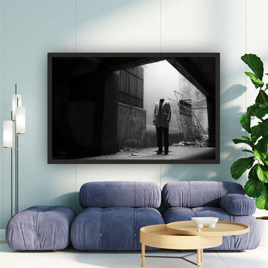 Mystery Man Wall Art | Black & White Urban Photography