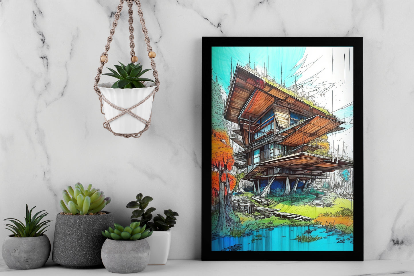 The Modern Haven β Architectural Serenity Wall Frame π‘β¨