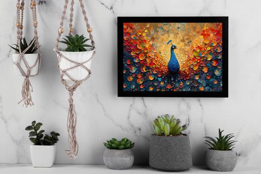 Majestic Aura β The Peacock Glory Wall Frame π¦β¨