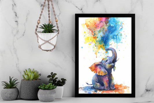 Joy in Colors β Playful Elephant Wall Frame ππ