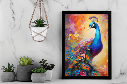 Majestic Grace β The Royal Peacock Wall Frame π¦β¨